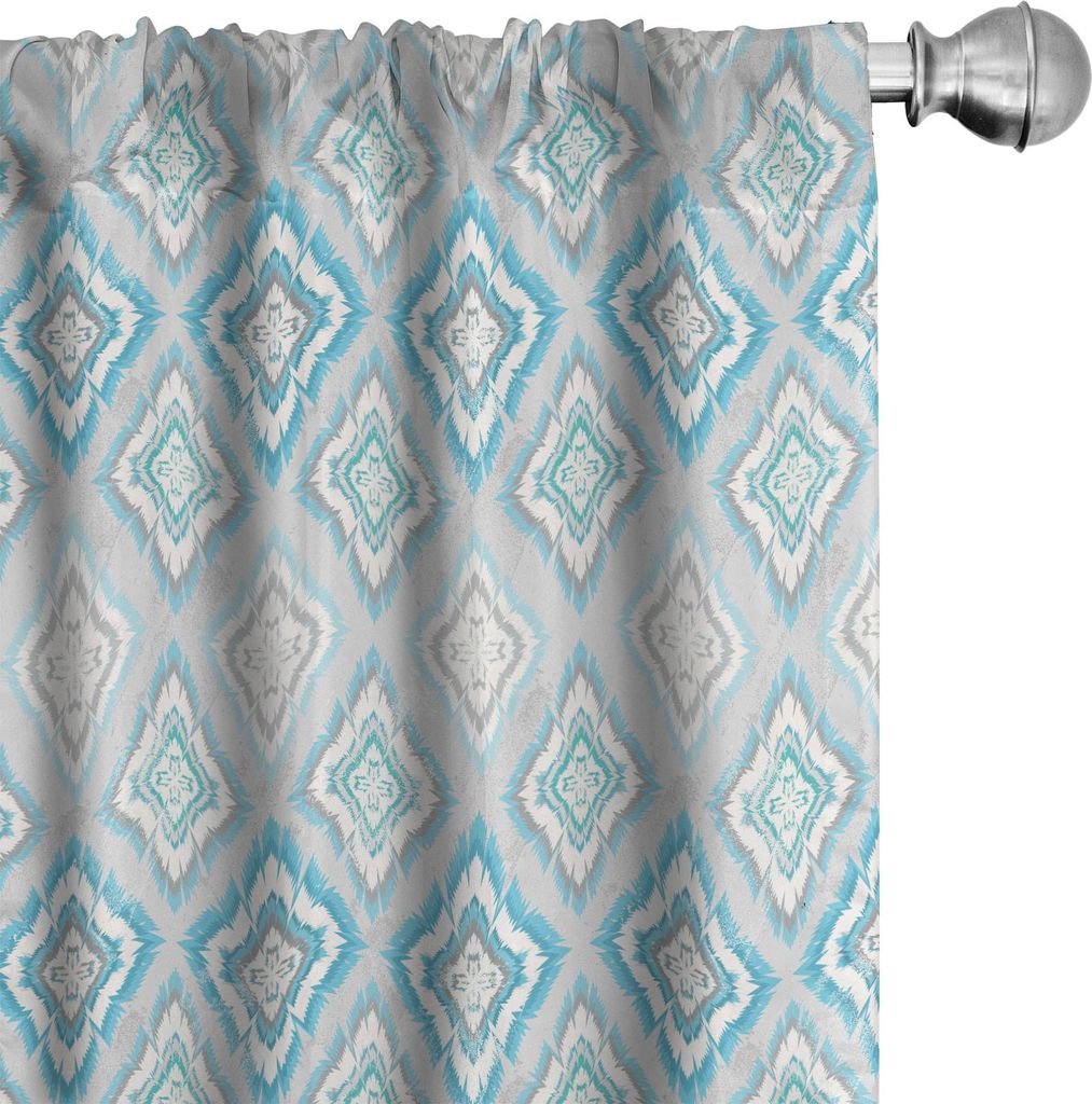 ABAKUHAUS Ikat Vorhänge, Gardinen, Aztekische Kultur inspirierte geometrische Motive mit verwittertem Blick südamerikanisch, 2 Stück 75 x 175 cm...
