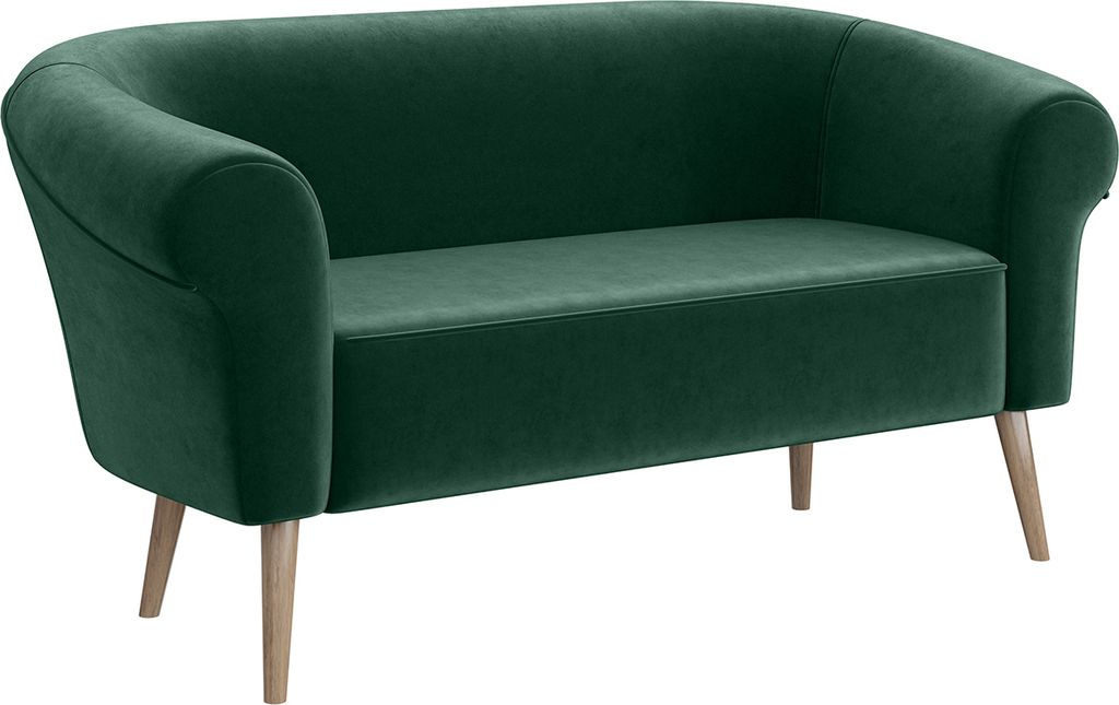 MEBLINI Mini Sofa 2-Sitzer für Wohnzimmer - Mini Lounge für zwei Personen - Küchensofa - Sofa Klein - EMILIA - 2 - Grün Samt