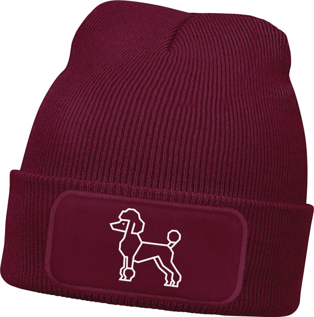 Herren Beanie Wintermütze Hund Pudel Polygon Design Aufdruck lustig Geschenk Hundebesitzer Hundeliebhaber Moonworks