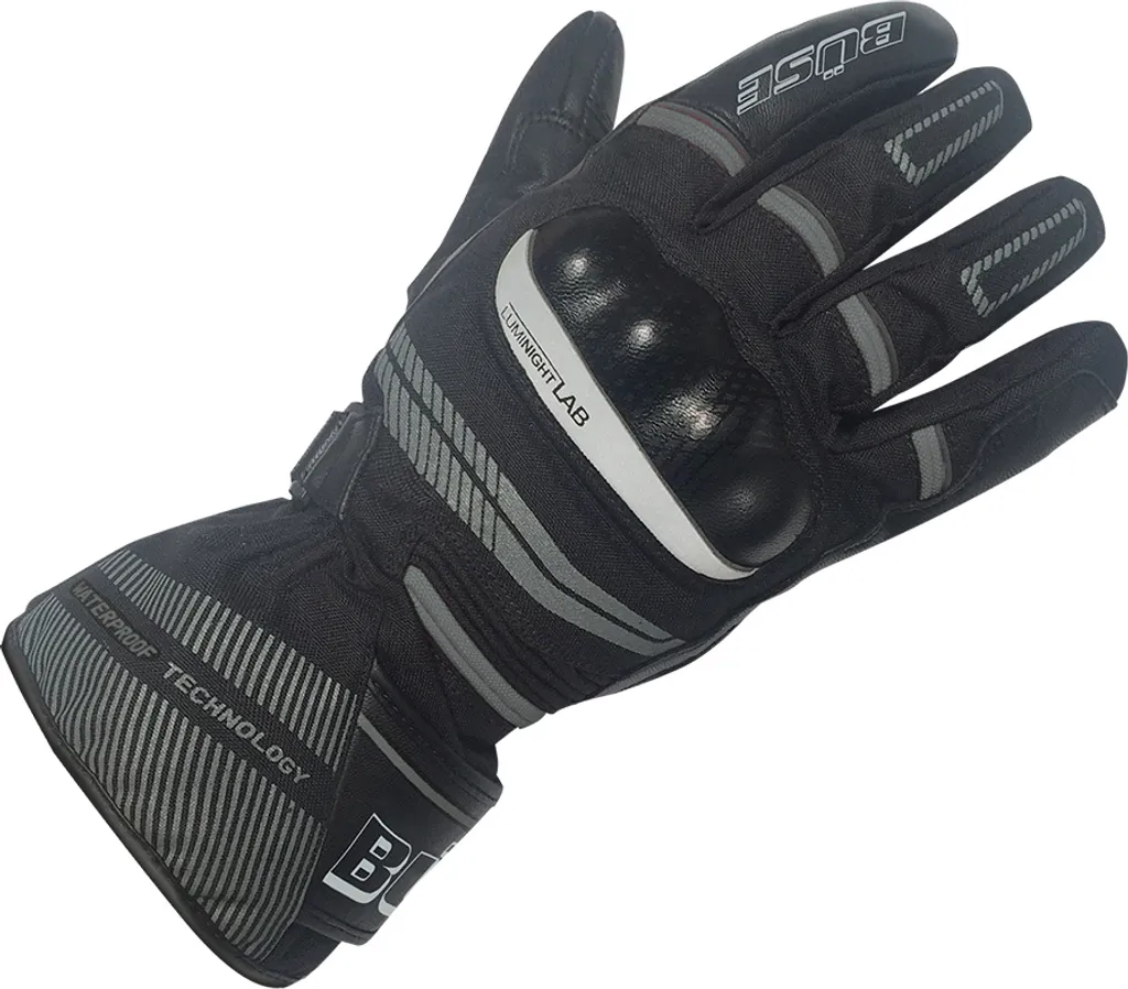 Gants moto Brandon BUSE en cuir et textile noir-gris 14 haute sécurité