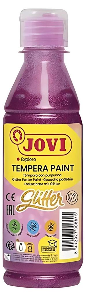Jovi Flüssige Plakatfarbe Glitzer 250ml Flasche, pink Produktbild 