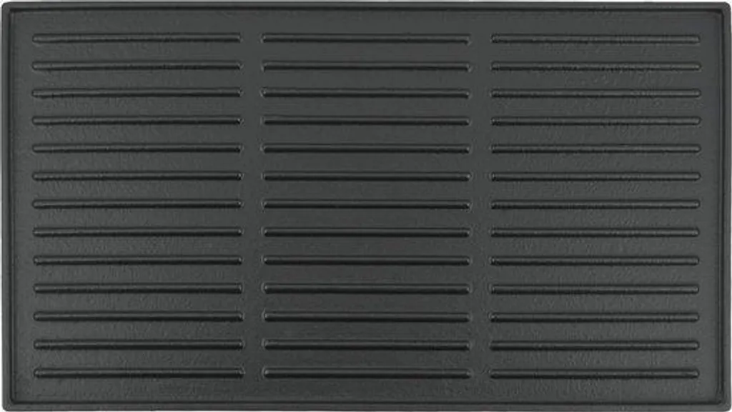Plancha réversible en fer fonte pour barbecue grillades de 44 x 24,5 cm