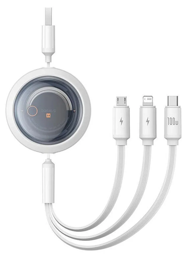Cavo Retrattile Baseus 100W 3-in-1: Ordine Totale sulla Scrivania