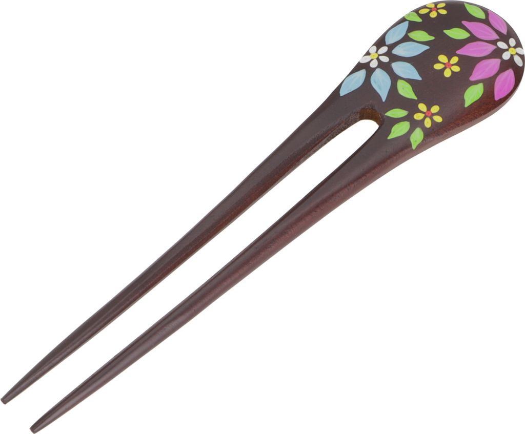 Holz Haarspange, Haarnadel - Blumen, Braun, 17*3,5 cm, Haarspangen, Haarschmuck