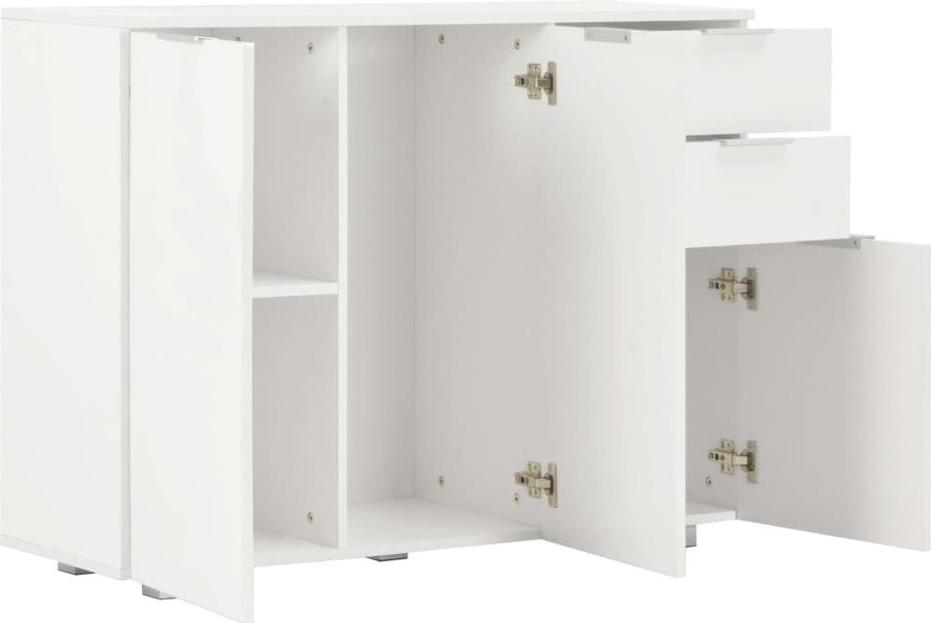 vidaXL Kredens biały wysoki połysk 107 x 35 x 76 cm Zdjęcie produktu 3
