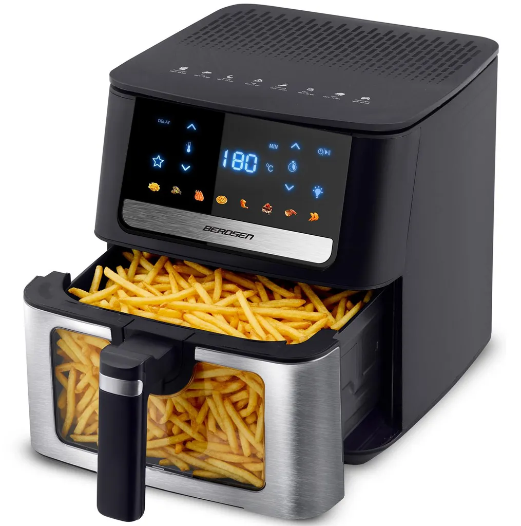 Friteuse saine Berdsen BD-655 noire à circulation d'air rapide 1400W - 3