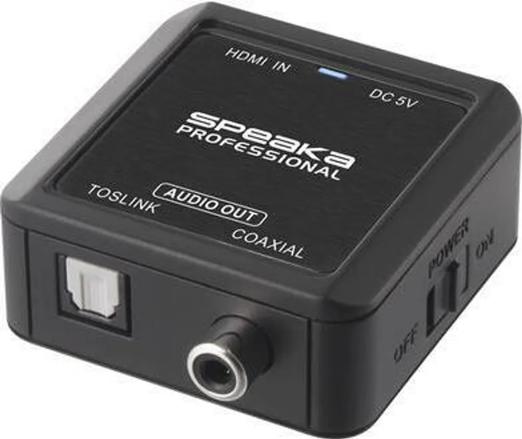 Convertisseur audio SpeaKa Professional HDMI vers Coaxial et Toslink