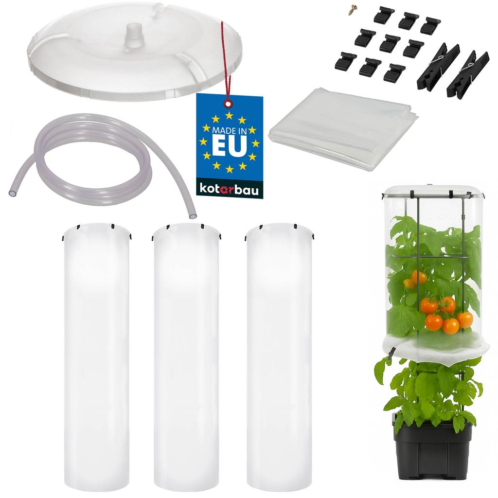 KOTARBAU 3er Set Schutzfolie für Tomatenpflanze 40 cm x 148 cm Tomatenschutzfolie Schutzfolie Reifehaube Reifefolie Gewächshaus Klein Trans...