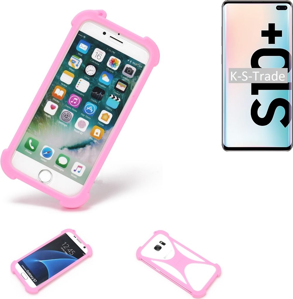 K-S-Trade Handy Hülle kompatibel mit Samsung S10+ 128GB Schutz Hülle Bumper Silikon Schutz Hülle Cover Case Silikoncase Silikonbumper TPU Softcase