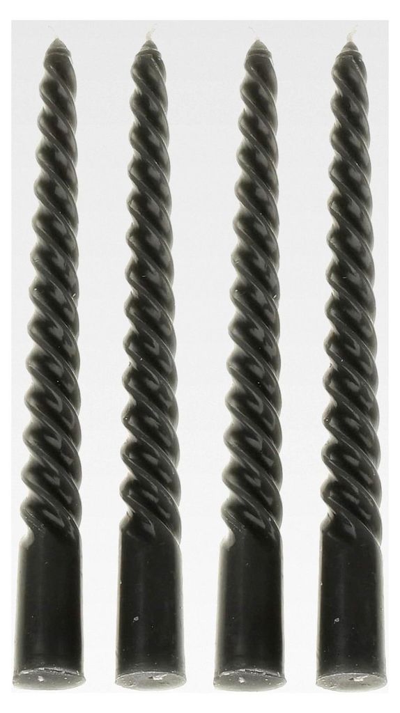 MACOSA Spiralkerzen Dunkelgrau 8er Set 20 cm Stabkerzen gedreht grau Tafelkerzen Twist Spitzkerzen Dekokerzen Tischdekoration Wachskerzen