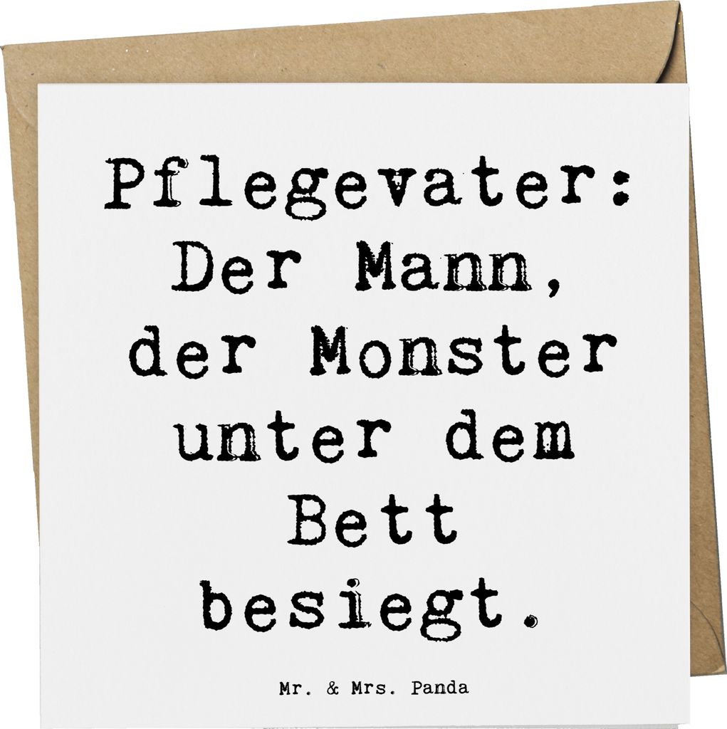 Mr. & Mrs. Panda Grußkarte Spruch Pflegevater Held - Weiß - Produktbild 
