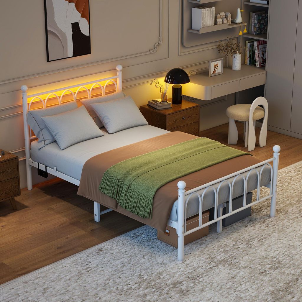MODFU Metallbett 120x200 LED-Bettrahmen mit Produktbild 