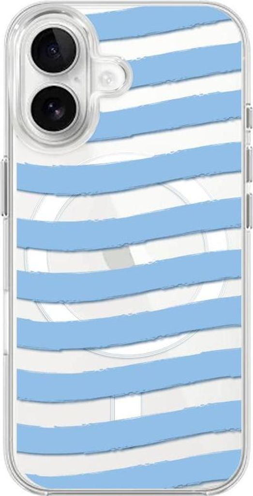 iPhone 16 Plus Hülle MagSafe, Silikon, Blau, Transparent