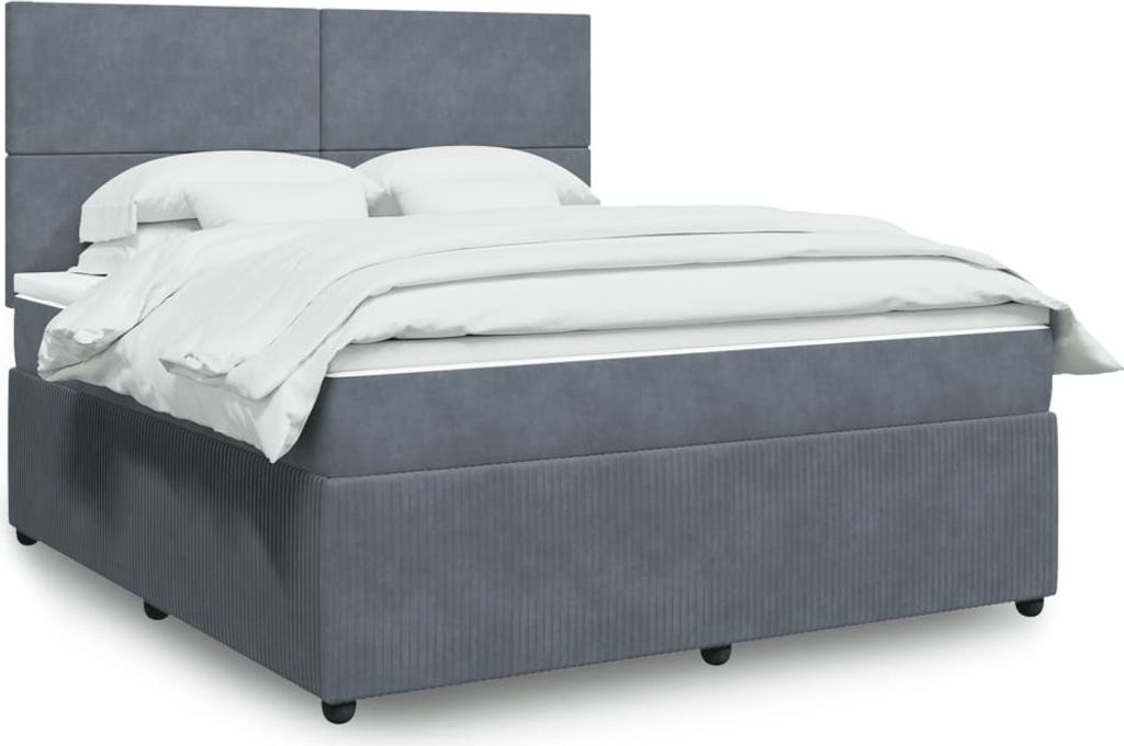 Maison Exclusive - Boxspringbett mit Matratze Dunkelgrau 180x200 cm Samt