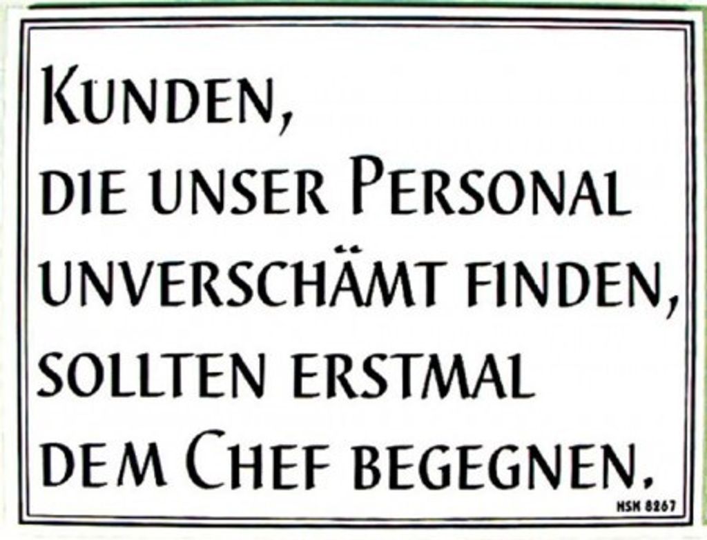 Spaß-Schild - Kunden die unser Personal... - Gr. 25x15cm - Chef Job Beruf - 308267