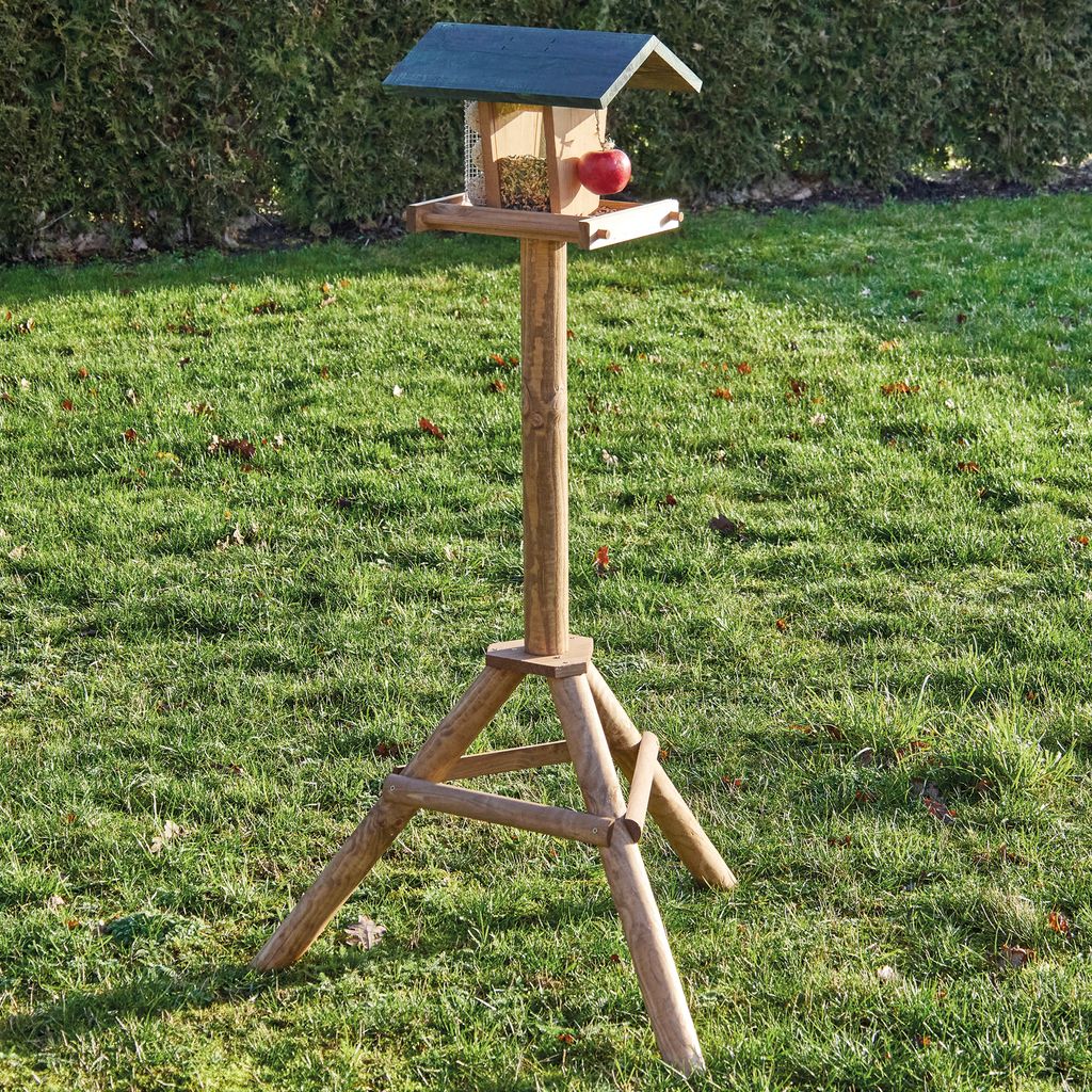 zooprinz Vogelhaus mit Ständer | Super Bird | Wetterfest | 124 cm | Massives Kiefernholz