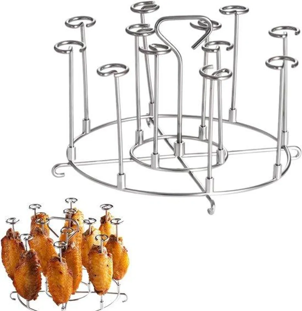 Support de cuisson vertical pour friteuse à air avec brochettes