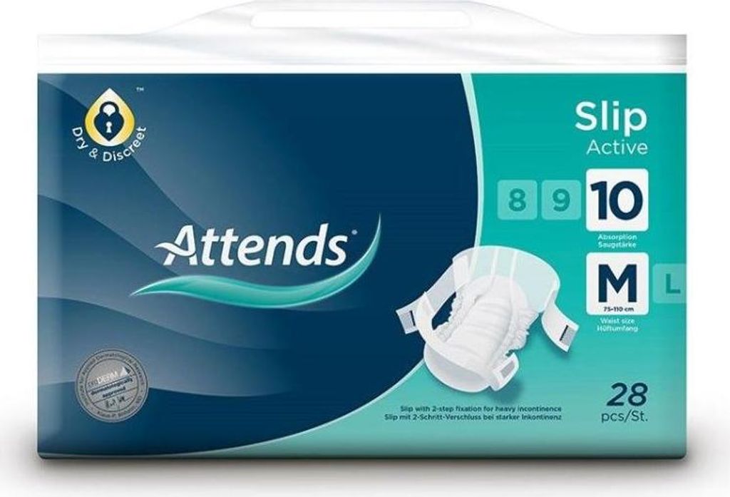 ATTENDS Slip Active 10 Medium - 4 paquets de 28 protections Image du produit 