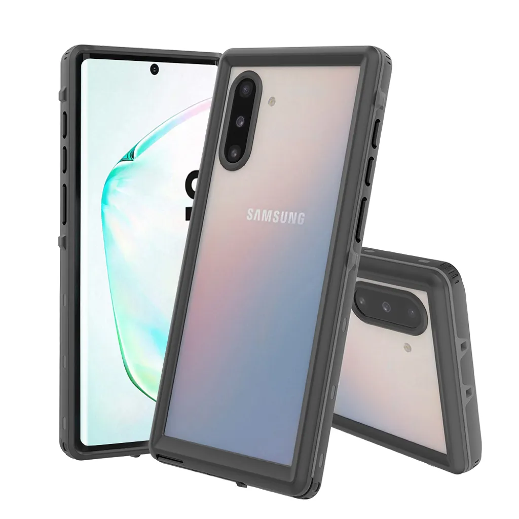 Galaxy Note 10 Custodia impermeabile, IP68 360 gradi Custodia protettiva completa, antiurto, antipolvere e antineve, con pellicola incorporata per Samsung Galaxy Note 10 Nero