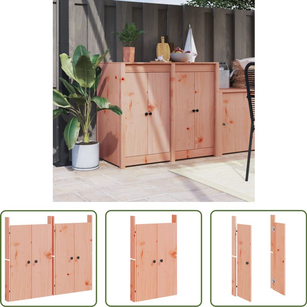 The Living Store Türen für Outdoor-Küche 2 Stk. 50x9x82 cm Massivholz Douglasie