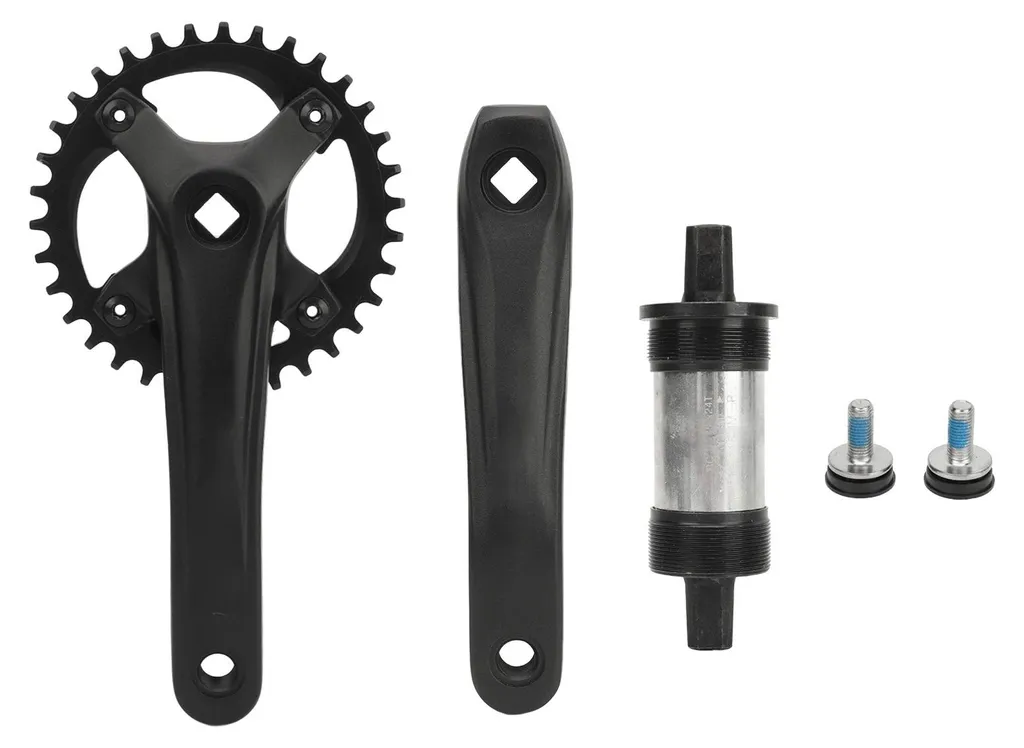 Pédalier Mono Plateau 34 Dents 104 BCD Antidérapant pour Axe Carré VTT