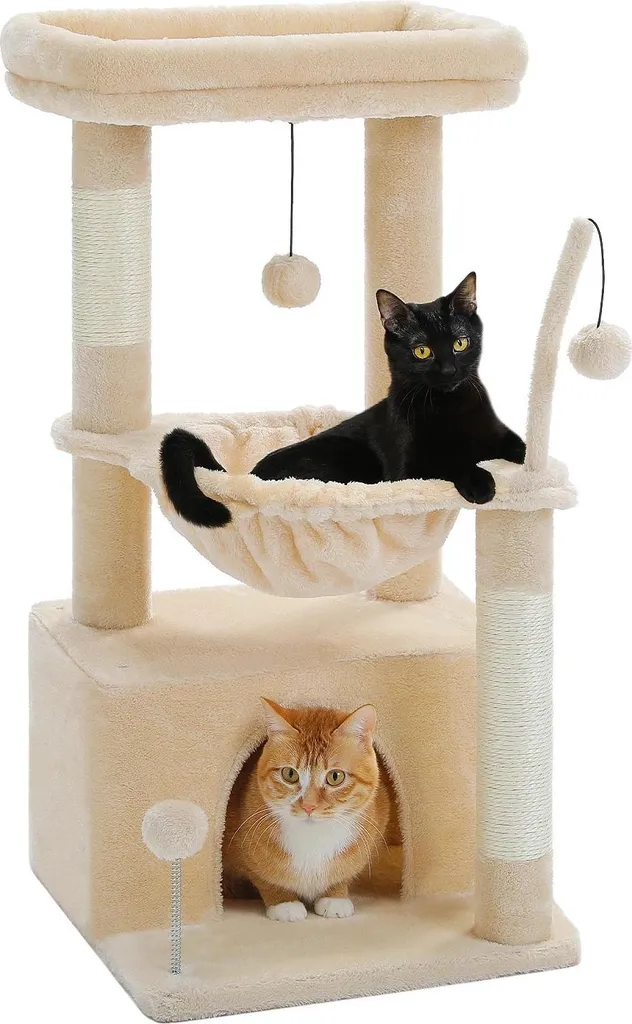 Arbre à chat AMT0211BG - Condo confortable et maison de jeu - Taille M