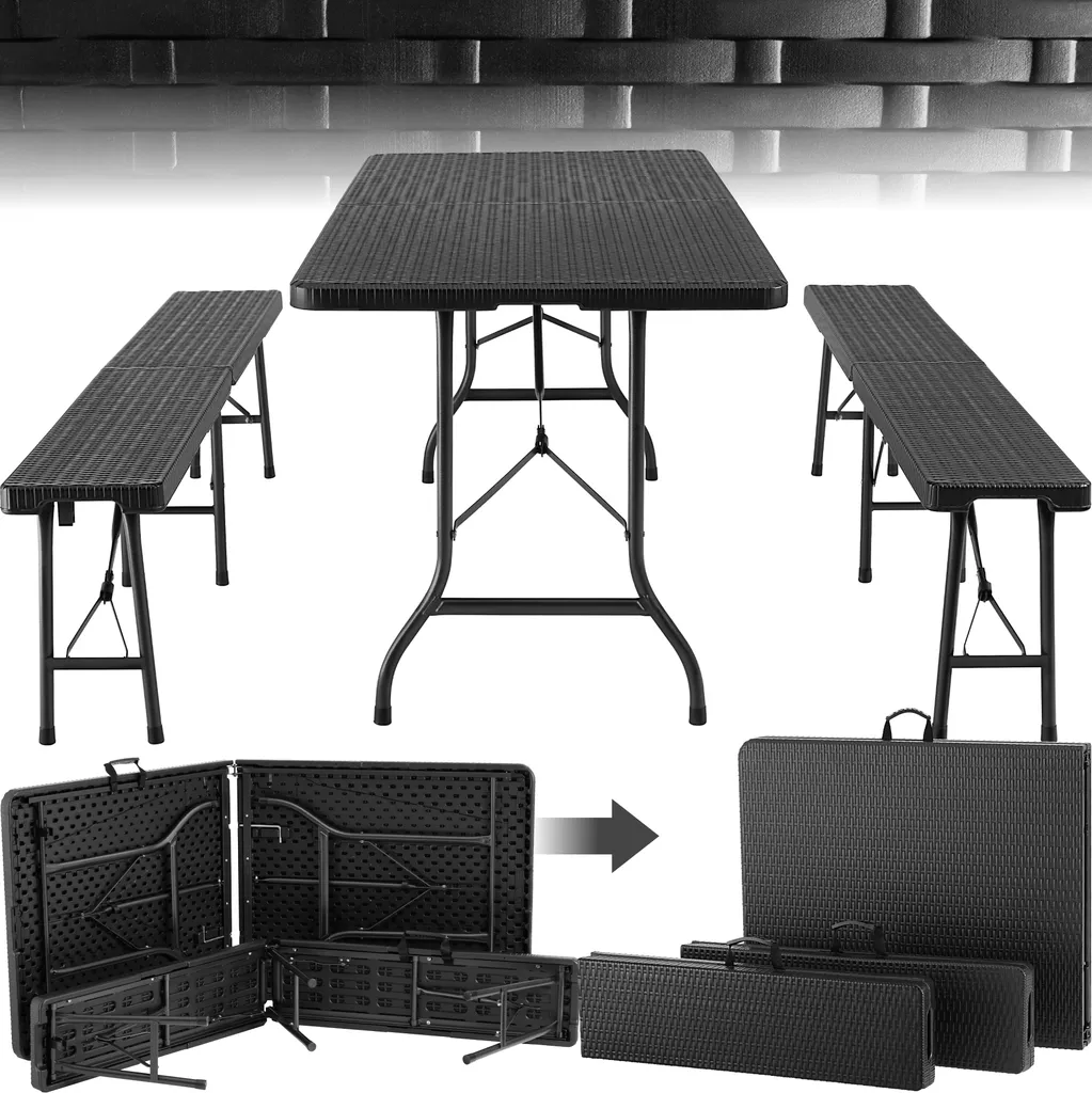 Table de camping pliable Vani tectake® légère et compacte facile à porter - 12