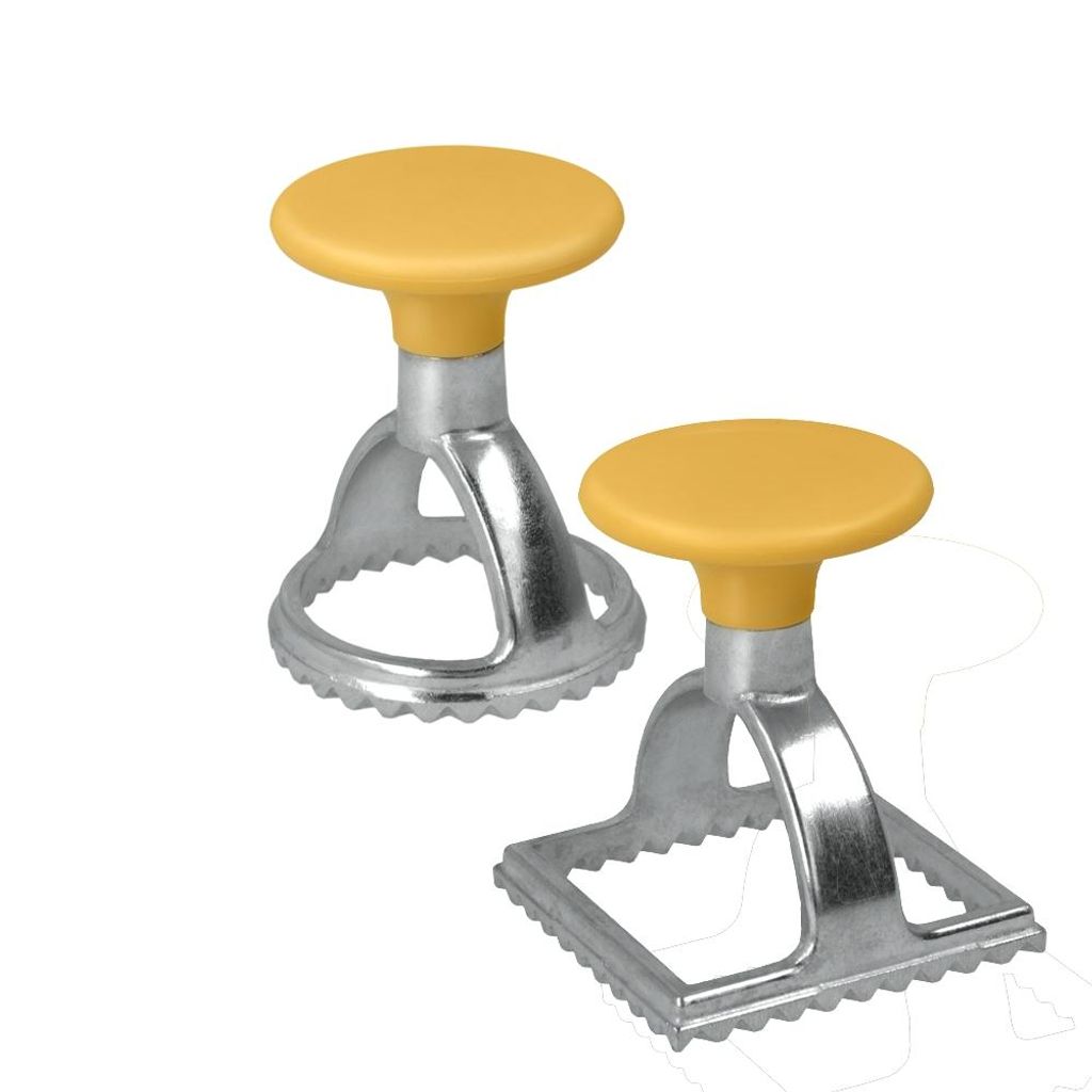 Metaltex Ravioli-Ausstecher 2er Set, rund/quadratisch aus Aluminium, 7,5 cm