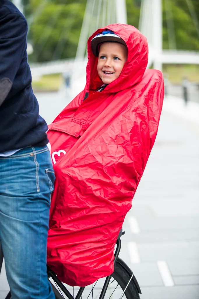 Poncho Imperméable Rouge Hamax HAM590002 avec Capuche Ajustable - 3