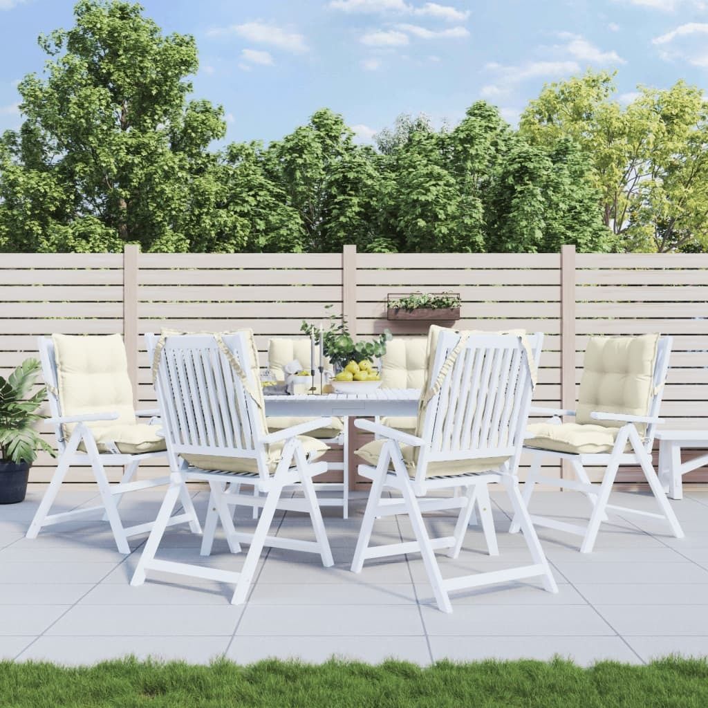 Möbel Niedriglehner-Auflagen 6 Stk. Creme Oxford-Gewebe - Gartenmöbelauflagen 377679