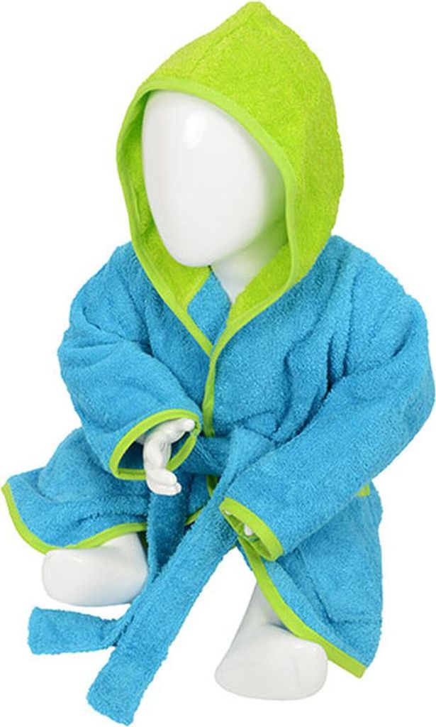 A&R Baby-Badetuch Babiezz Bathrobe with Hood 022.50 Mehrfarbig Aqua Blue/Aqua Blue 80/92