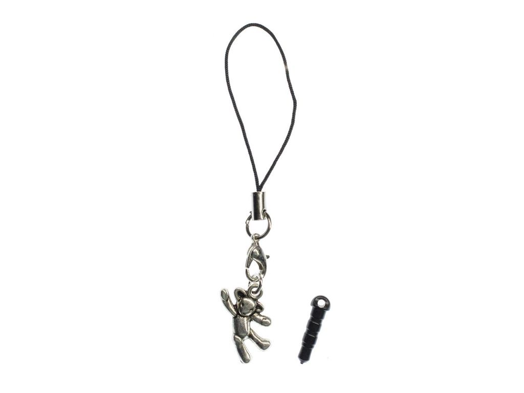 Miniatur Teddy Teddybär Handyanhänger Miniblings Handyschmuck Bärchen silber