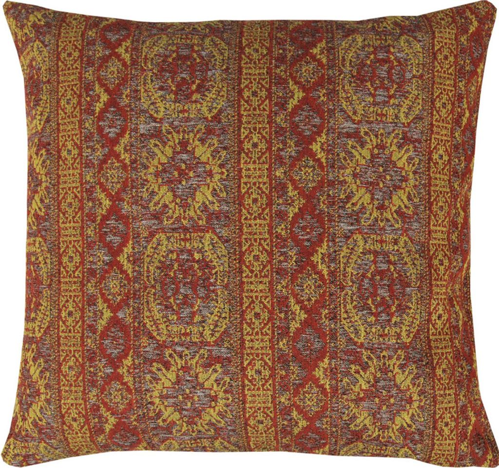 Dekokissen 45 x 45 cm ( Marakesh Terracotta ) - Bohemian Oriental Boho - Hochwertiger Kissenbezug mit Reißverschluss