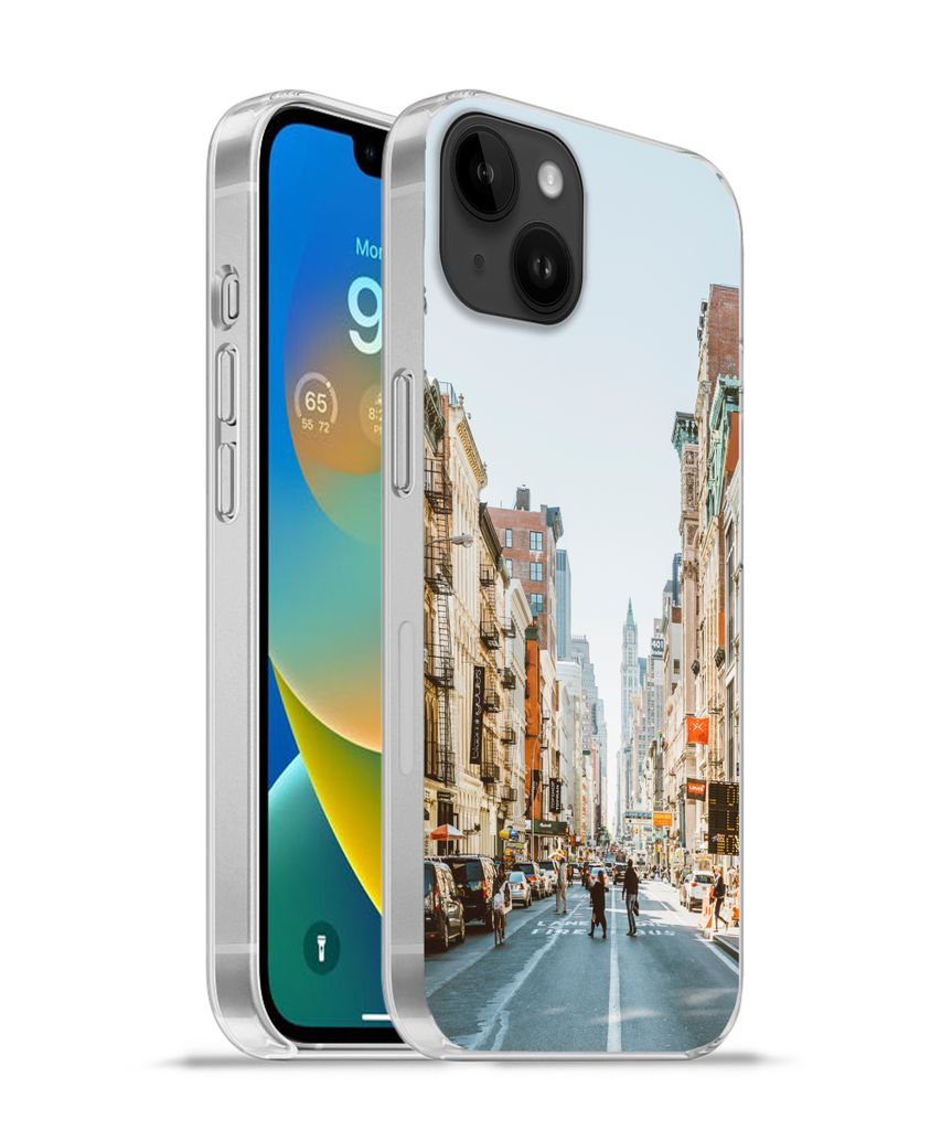 MuchoWow Handyhülle Schutzhülle Hülle für Apple iPhone 14 Plus - Soft case Belebte Straße in New York Silikon Softcase Handy Hülle - Abbildung