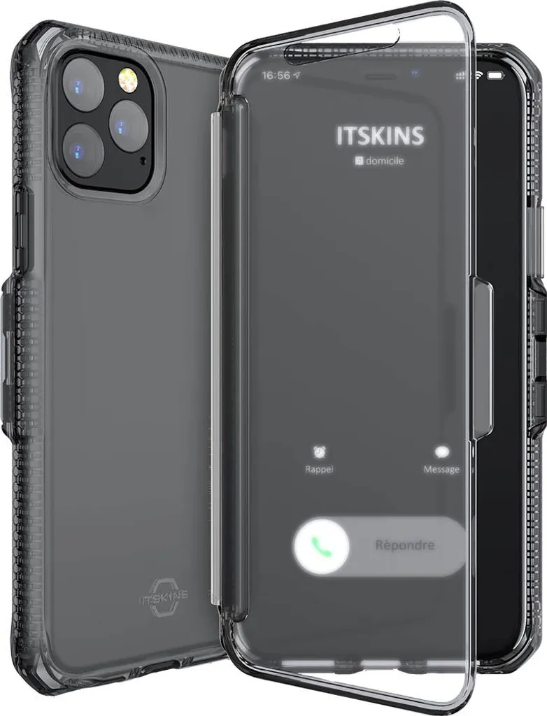 Finies les Rayures sur iPhone 11 Pro avec l'Étui Folio Spectrum Vision Smoke