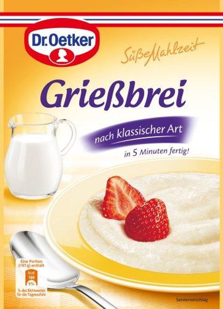 Porridge di semolino Dr Oetker Sweet Meal 92g confezione da Immagine del prodotto 