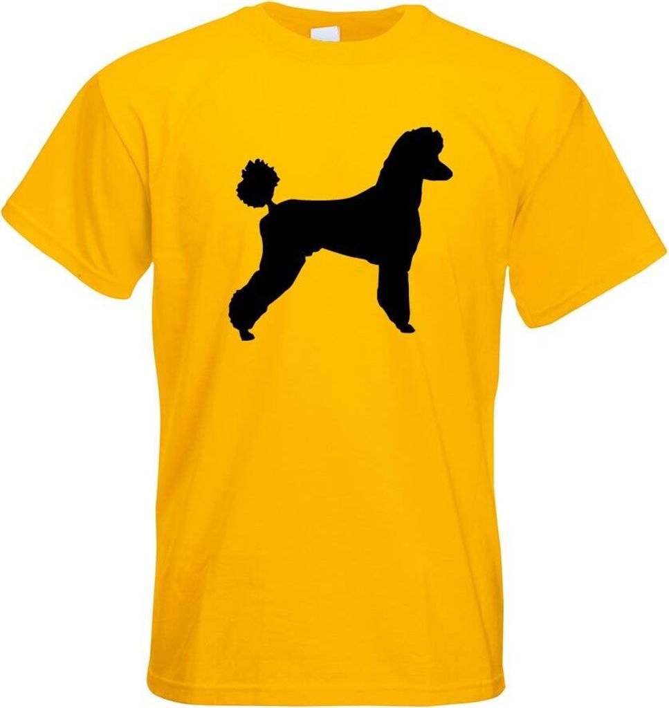 Kiwistar - T-Shirt - gelb - Pudel Caniche Hunderasse Motiv Bedruckt Funshirt Design Print - mit Motiv Bedruckt - Funshirt Design - Sport - Freizeit...