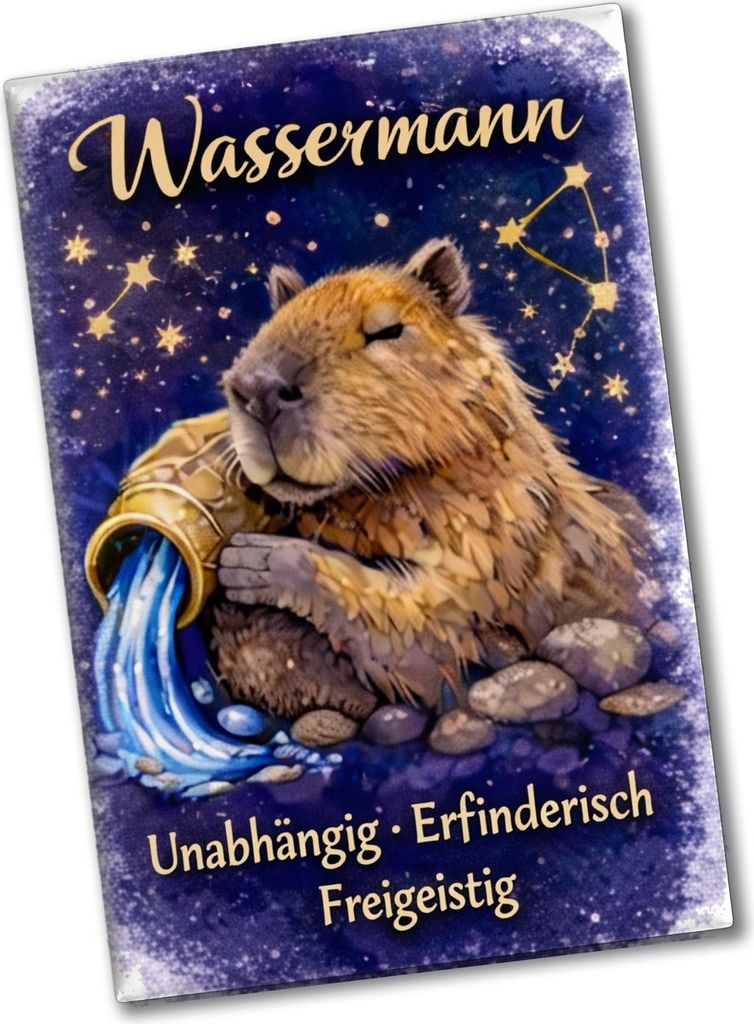 Wassermann Sternzeichen Cabybara Souvenir Magnet für Astrologie Fans