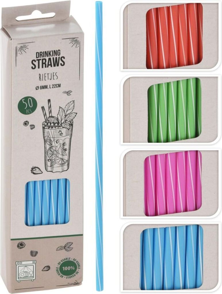 24x Strohhalme Papier 50er Set Bar Trinken Röhrchen Party Cocktail Getränke Mix