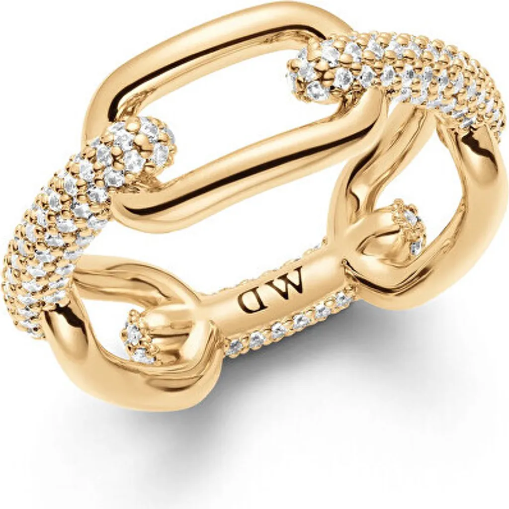 Bague Femme Anneau Doré avec Cristaux DW0040059 - Circonférence 56mm
