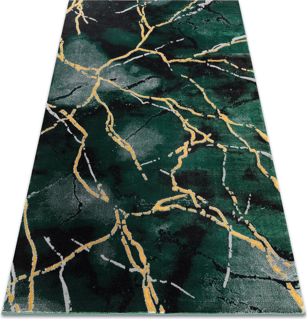 Exklusiv EMERALD Teppich 1018 glamour, stilvoll Marmor Flaschengrün / gold Grün 240x330 cm