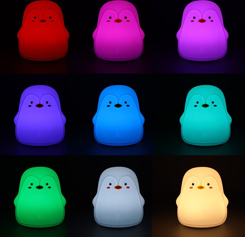 KIK - Silikon-LED-Nachtlicht für Kinder mit weißem Pinguin Produktbild 8