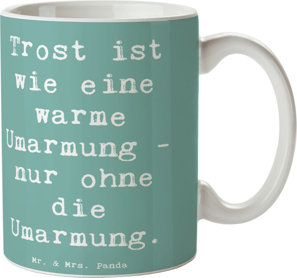 Mr. & Mrs. Panda Tasse Spruch Trost Umarmung - Meeresbrise - Geschenk, Geborgenheit, Motivation, Herausforderung, Stimmungen, schöne, Zitat, Beche...
