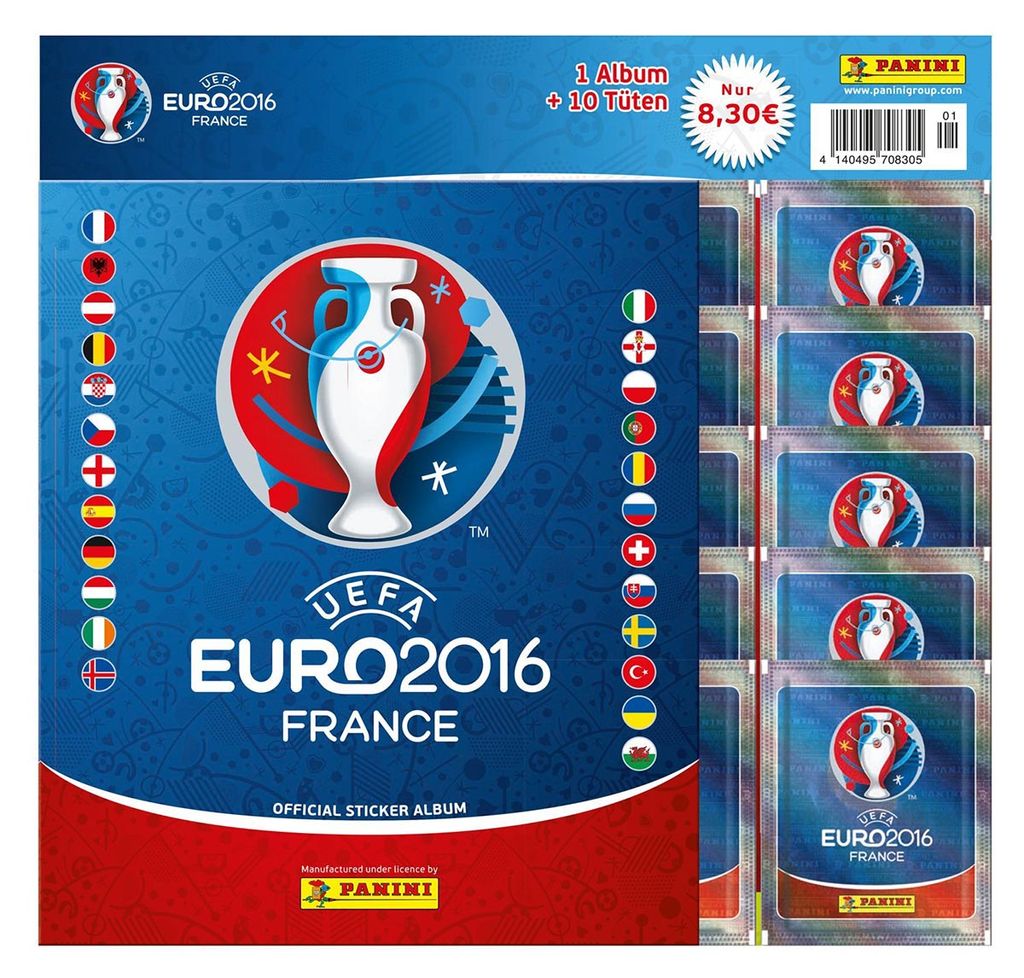 UEFA Euro 2016 Album + 10 Stickertüten Produktbild 