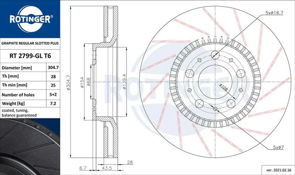 Disque de frein ventilé pour Volvo V70 et XC70 - Qualité OE 2741702