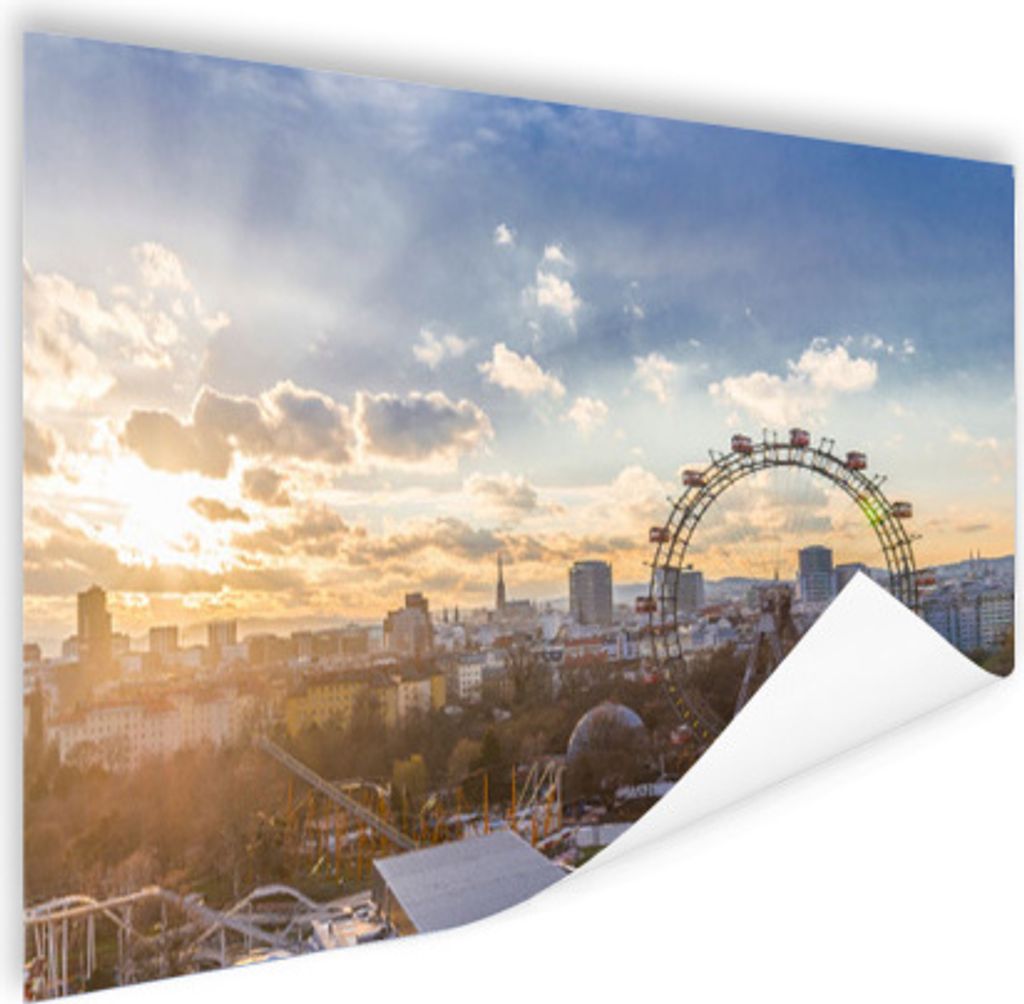 MuchoWow Poster Wien - Riesenrad - Sonnenuntergang 90x60 cm - Schlafzimmer