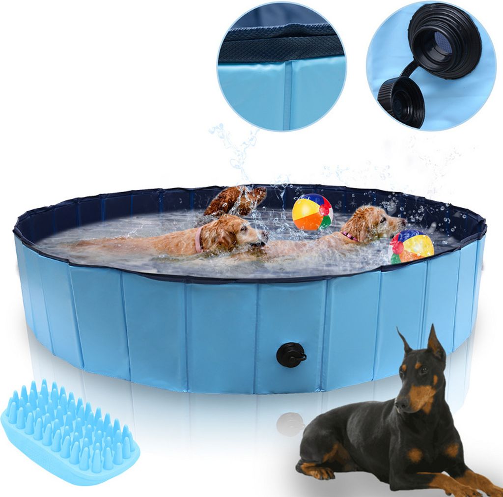 SWANEW Hundepool Sonstiges Hundezubehör Faltbar Hunde und Katzen Faltbarer Kinder Gut Abgedichtet Kunststoff 160*30CM