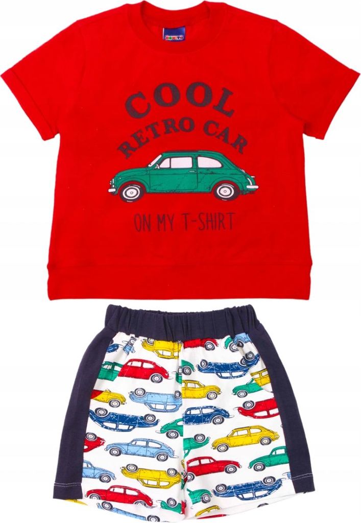 Jungen Sommer Set - T-shirt & Shorts - Größe 92 - rot - 95% Baumwolle - 2-teilig