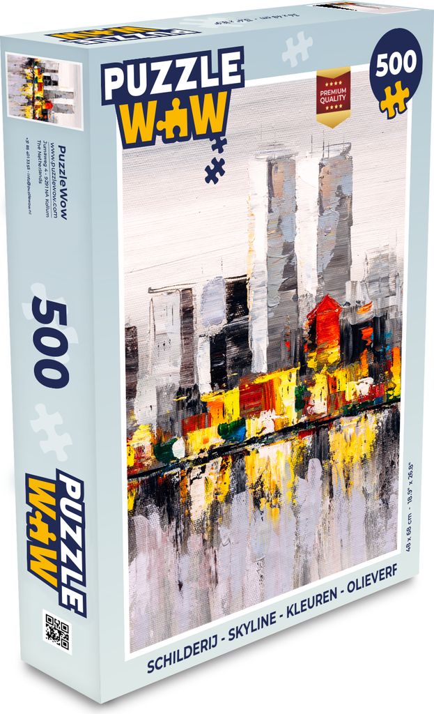 MuchoWow Puzzle 500 Teile Gemälde - Skyline - Farben - Ölfarbe - Denken - Spiel - Toy