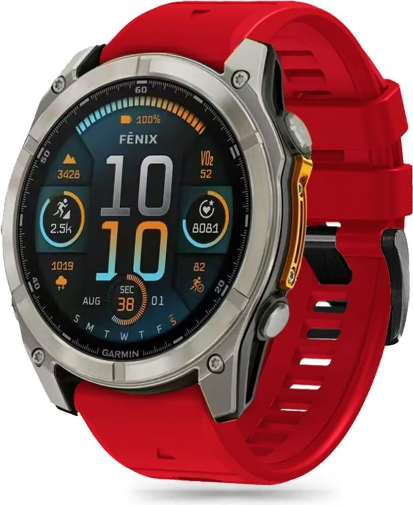 Tech-Protect Silicone Band per Garmin Fenix 8 51mm/7X/6X - Rosso Pro